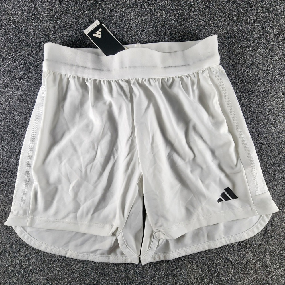 Adidas Aeroready White Athletic Shorts Women's Medium HT6599 Running Gym Workout